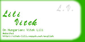 lili vitek business card